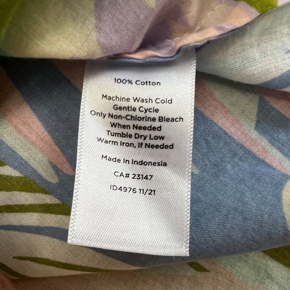 Talbots Plus Pastel Floral Tropical Lightweight Cotton Button Down Shirt Size 2X - Picture 6 of 9